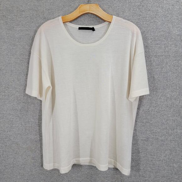 JENNI KAYNE CASHMERE SHORT SLEEVE TEE, SIZE L - Picture 1 of 7